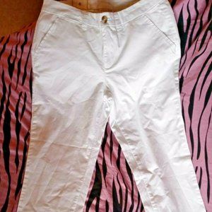 Maison Jules Bright White Essential Cuffed Ankle Pants 6 Mid Rise